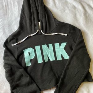 Pink crop hoodie